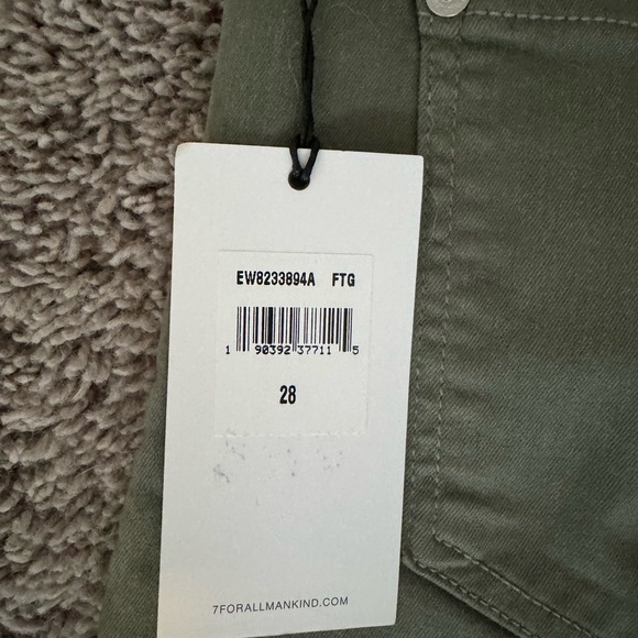 NWT 7 For All Mankind size 28 Women’s Super Skinny Olive Green Jean - Picture 5 of 5